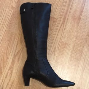 Cole Haan dark brown tall leather boots size 8